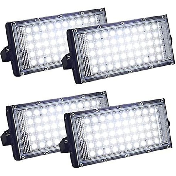 4 Pack Ultra Bright Ip66 Vattentät Utomhus Led Flood Lights för trädgård, garage, idrottsplan (50w)