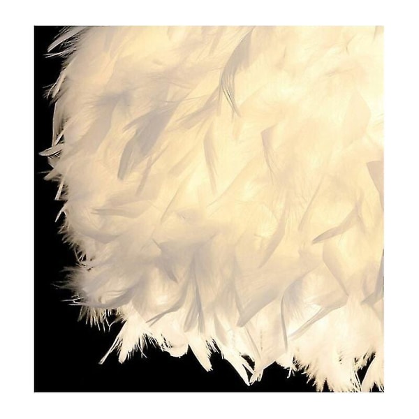 Höstkampanj, vit fjäderljuskrona E27 40w - Diameter 45cm