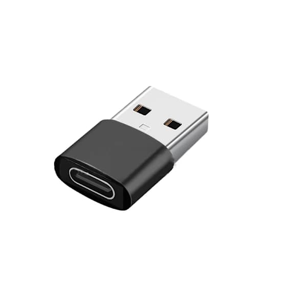 2-pakning USB-C til USB-adaptere for dataoverføring og lading, svart
