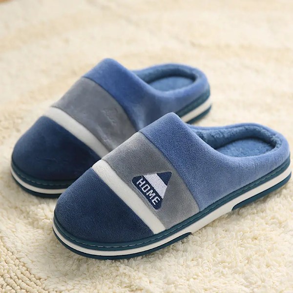 Vinter Varme Plys Tøfler Mænd Kvinder Hjem Casual Flurry Flad Flip Flops Komfortable Skridsikre Indendørs Soveværelse Sko Stor Størrelse 48 49 Gris 44-45