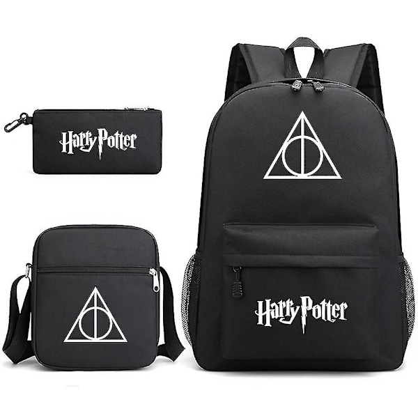 3 st/set Harry Potter Ryggsäck för flickor pojkar axelväska pennväskor tryckt casual skolväska utomhusgåva H17
