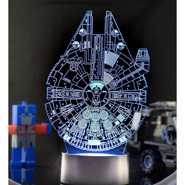 Star Wars Lampe 3d Nattlys Millennium Falcon, Fantastiske Star Wars Gaver Til Menn Og Barn, Perfekt Bursdagsgave For Star Wars Innredning Rom Fans