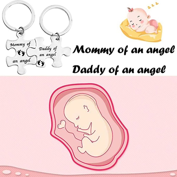 2 stk Abort puslespil nøglering sæt Baby mindesmykker til spædbarnstab