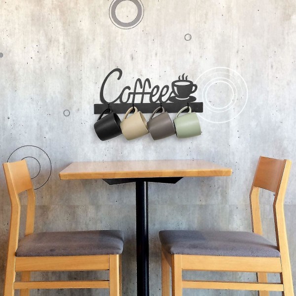 Kaffemugghållare Väggmonterad, Kaffebar Dekorskylt, Kaffekoppställ