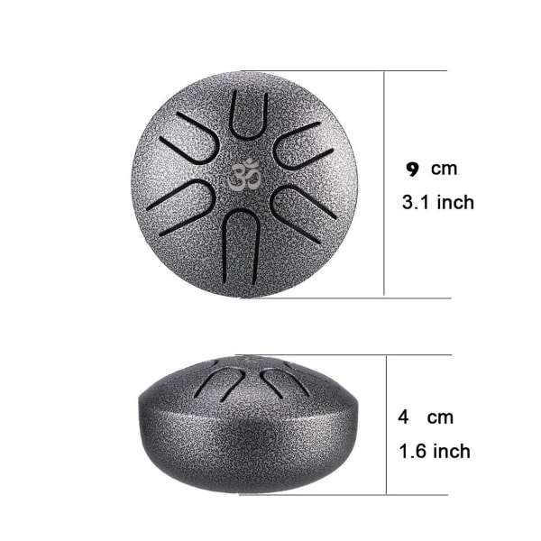 Buddha Stones Mini Steel Tongue Drum, Mini Handpan Drum, Huoleton rumpu, Handpan rumpu, lapsille aikuisille koulutus viihde meditaatio jooga Zen Gi