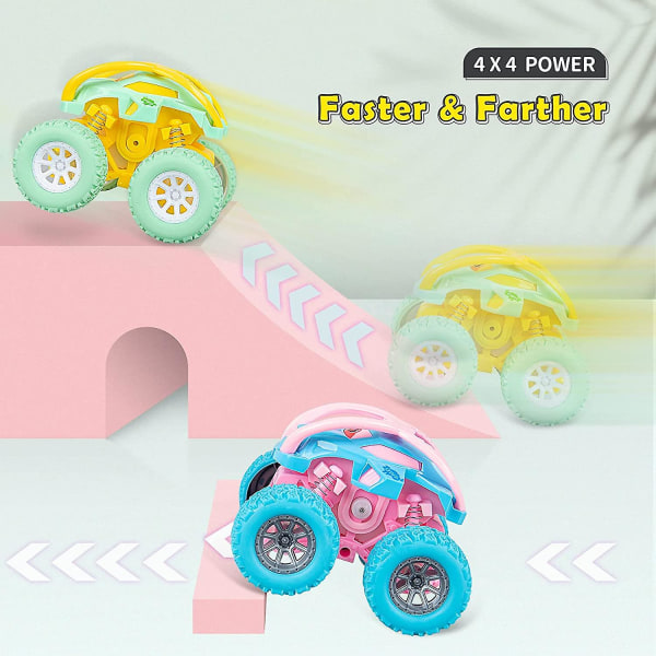 Søte Push & Go dobbeltveis kjøretøysett for småbarnsgaver, 3 stk