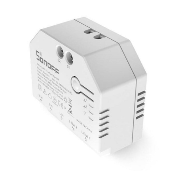 Sonoff Dual R3 Älykäs Wifi-kytkin 2-suuntainen ohjaus DIY Mini-kytkin Tehomittari 2-ryhmäinen Äänikomento