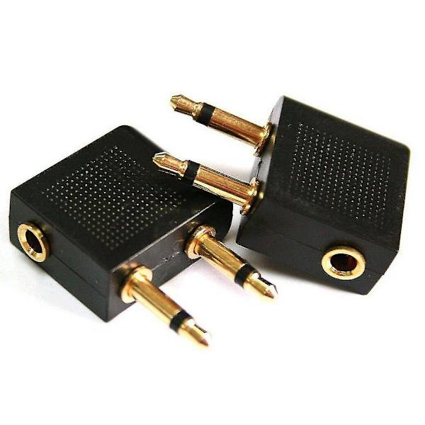 2 stk. Flyveplanshovedtelefonadapter til 3,5 mm stik-stikkontaktkonverter