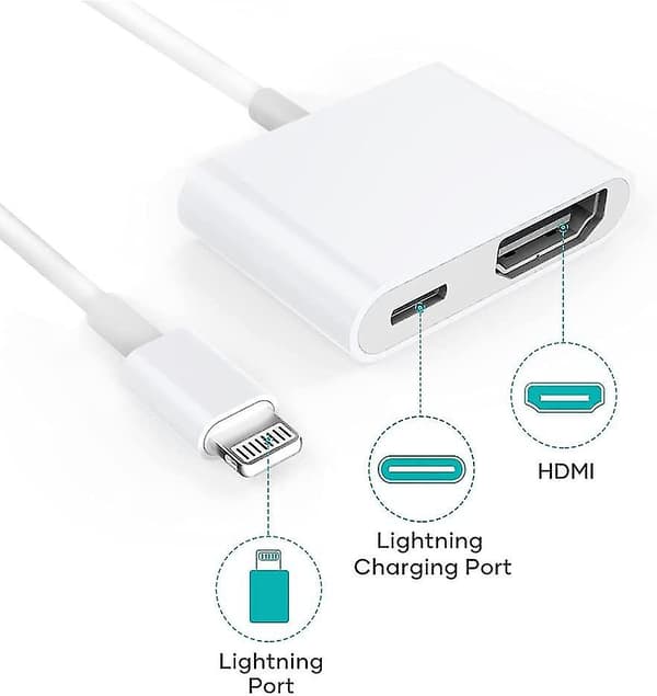 HDMI-sovitin, HDMI-sovitin iPhonelle 1080p Lightning Digital AV -sovitin, HDMI-synkronointiruutu HDMI-liitin iPhonelle ja iPadille