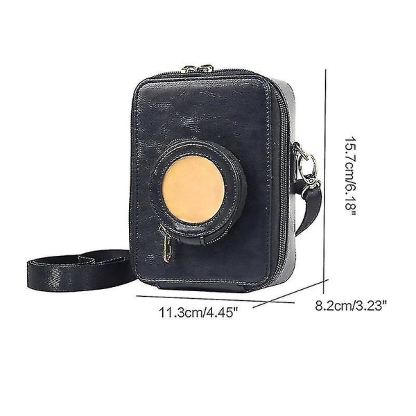 Case , joka on yhteensopiva Mini Evo Pu -nahkalaukun kanssa taskussa säädettävällä olkahihnalla (musta)