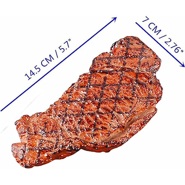 2 st Simulerad Matbiff Artificiell Livsliknande Biff Falsk Kokt Rostbiff Köttmodell för Hemköksskåp Skrivbord Butiker Fest Dekoration Provvisning P