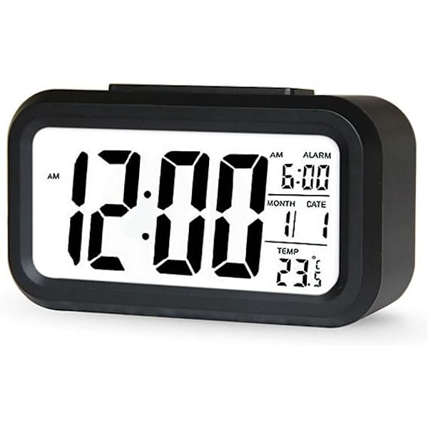 Digitaalinen herätyskello, monitoiminen LCD-elektroninen kello, jossa suuri näyttö, paristokäyttöinen, taustavalaistu anturikosketus LED-kello, jossa aika ja lämpötila