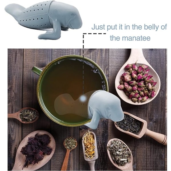 Te-si, silikone te-infuser, sød løsblads te-stejlersæt til et krus eller en kop, gave til teelskere, 1 løsblads-te-si