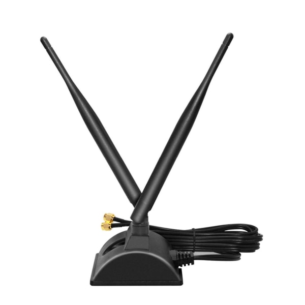 Dubbel Wifi-antenn med Rp-sma-hankontakt 2,4 GHz 5 GHz Dual Band-antenn Magnetisk bas Trådlös router Wifi-adapter