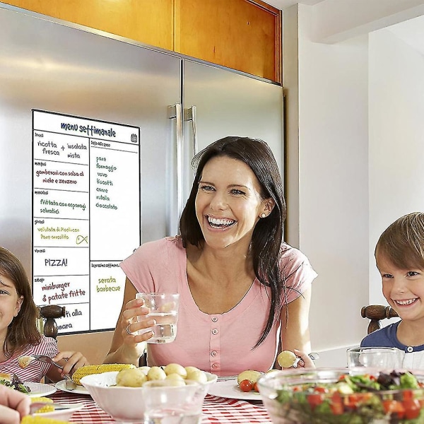 Ctmw Magnetic Whiteboard Køleskabskalender med nyttig menuplanlægger, memo eller ugentlig indkøbsliste, kompatibel med voksne og børn