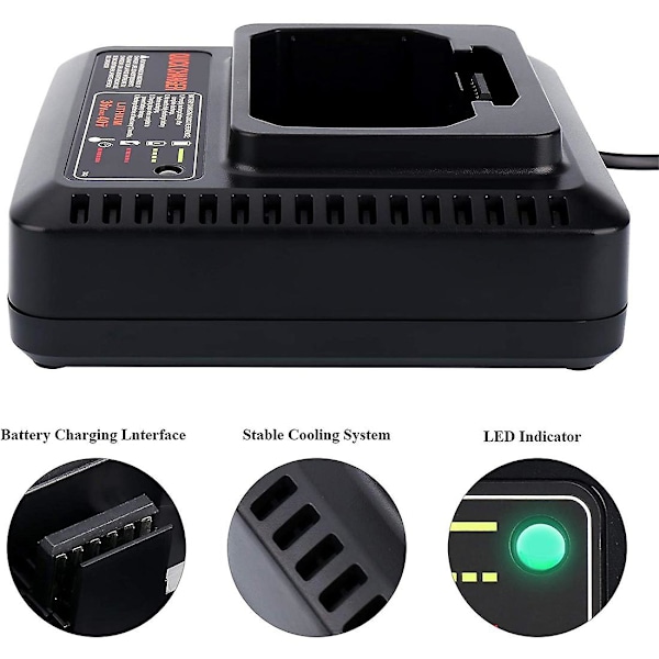 LCS36 LCS40 Batterilader til Black and Decke 36V 40V Max Lithium- Batteri LBXR36 LBX36 LBXR2036