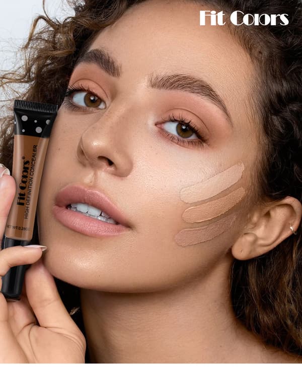 Concealer-tub, concealer-foundation, täcker mörka ringar och fläckar, 8-färgs sminkalternativ. 2