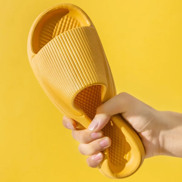 Mote Mote Dame Tøfler Sklisikre Flip Flops Lett EVA Komfortable Bad Strand Tøfler Stor Størrelse 47 48 Amarillo 39-40