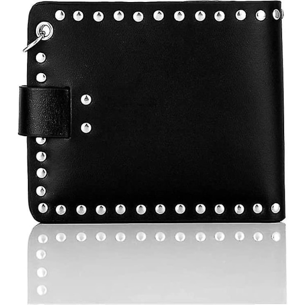 Läder Cool Punk Gothic Western Skull Clutch Plånböcker Med Kedja För Män Biker