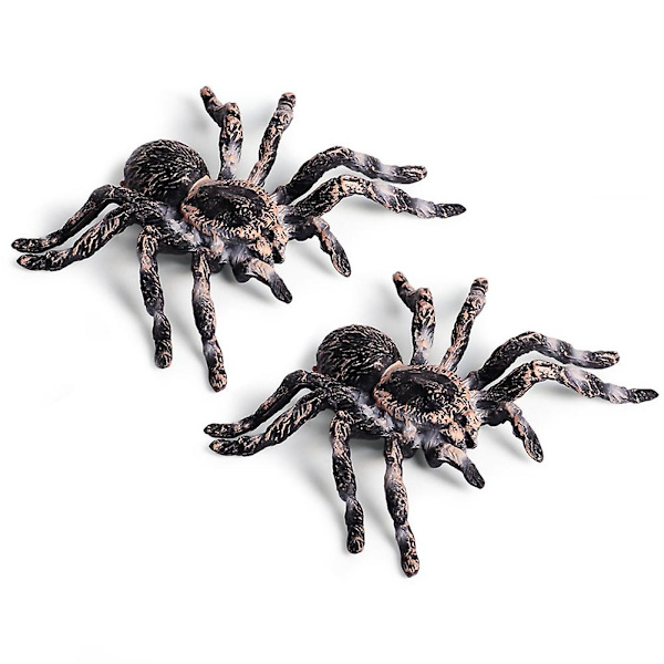 2 stk. 9,5 cm realistisk edderkop insekt model Halloween skræmmende rekvisit