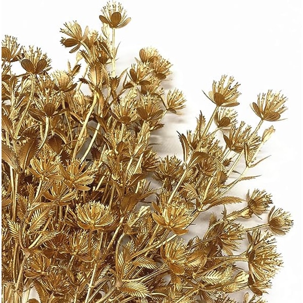 Fake Gypsophila Plant - Gold 4 Pack, keinotekoiset kultaiset Babysbreath -kasvit, muoviset baby Tekopensaat sisäkäyttöön ulkokäyttöön tarkoitettujen istutuskoneiden täyteaine