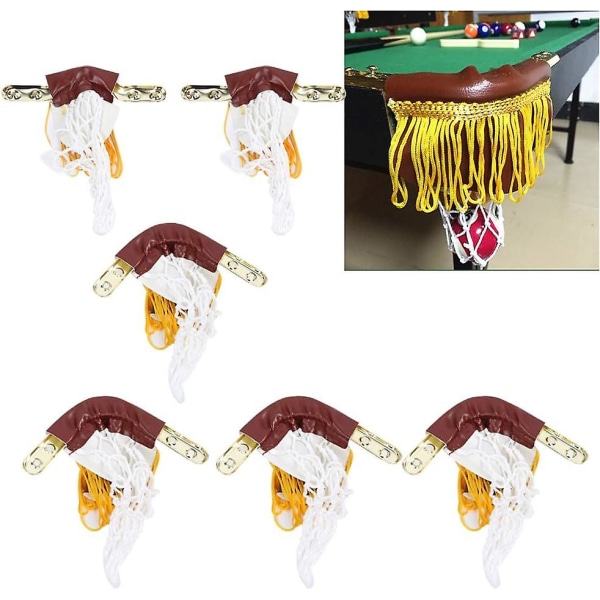 6 stk. Billard-netto poolbordsbold opbevaringstaske børn billard bold lomme til erstatning for børn poolbord snooker bord