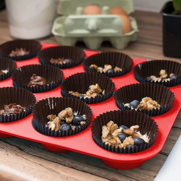 12-kops silikone muffinform, non-stick bageform til cupcakes