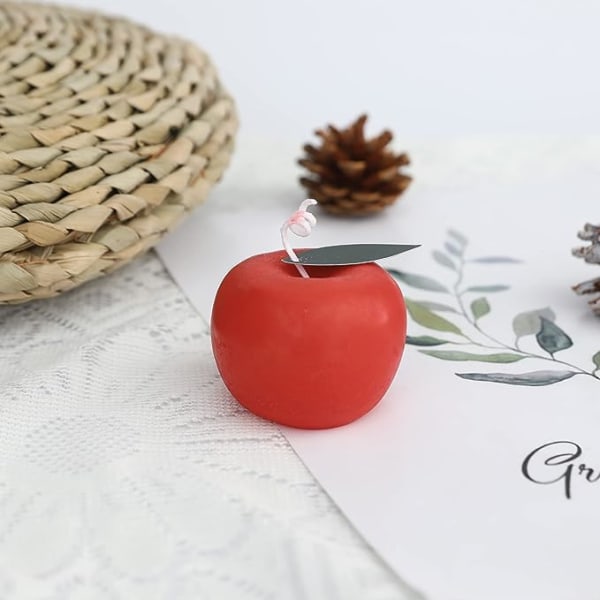 Æbleformet duftlys, sød frugtaroma sojavoks dekorativt lys til bordfotorekvisitter Fødselsdagsgave, præfekt til meditation Stressrelief humør