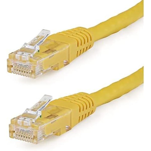 1 fot Cat6 Ethernet-kabel - Gul Cat 6 Gigabit Ethernet-ledning -650mhz 100w Poe Rj45 Utp støpt nettverks-/patchledning m/strekkavlastning/f