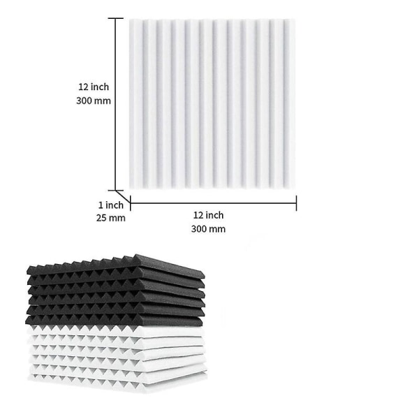 12 stk Akustiske Skumplater, Lydisolering Lyddempingspute, for Studio Tak Spillrom