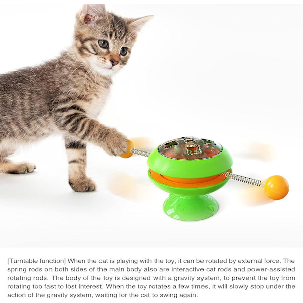 Interaktiv katt Catnip leksak husdjur leksaker katt leksak katt bollar med snurrande bollar Windwill för inomhuskatter Dispenserande katt leksak roliga Gyro formade katt leksaker för K