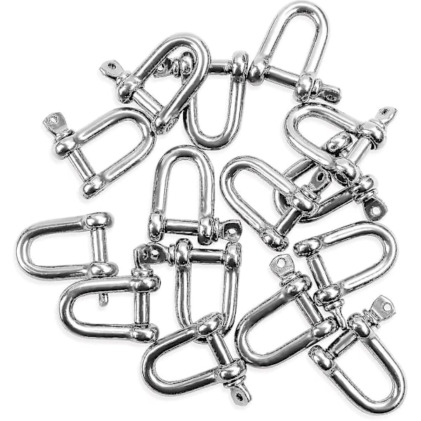 M4 D-Ring Skruekarabiner 15 stk. - Hårdtøjs Karabiner - 4mm Sportstilbehør