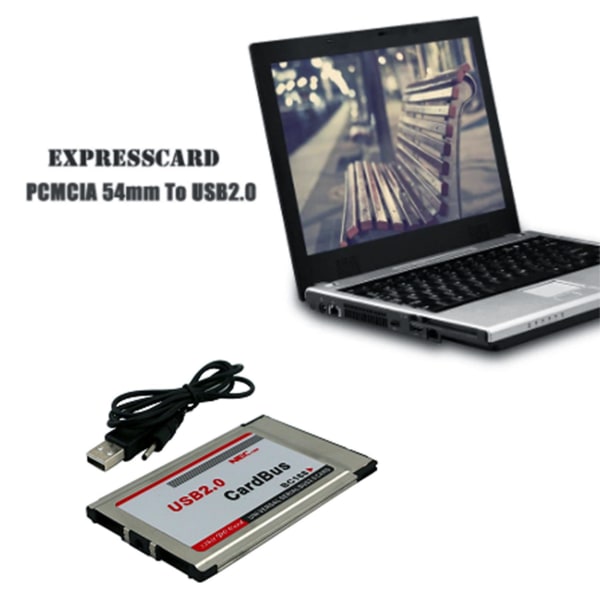 Pcmcia USB 2.0 Cardbus 2 -portin 480 metrin korttisovitin kannettavalle PC-tietokoneelle