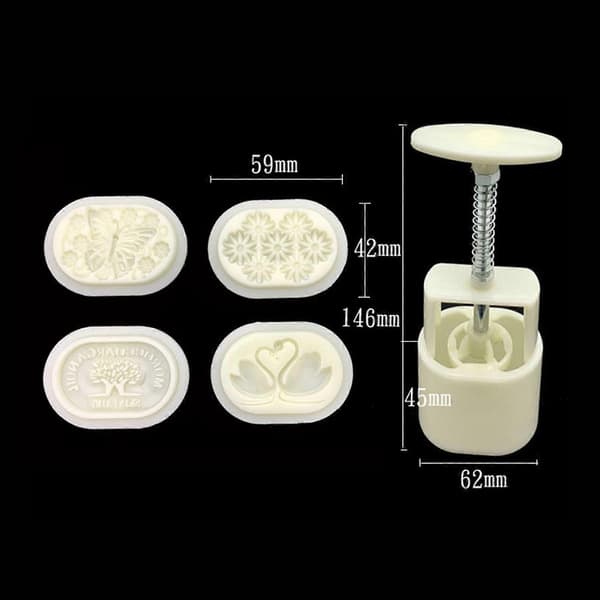 Mungbønnekageforme 3D Mooncake-forme Nem at bruge Plastmateriale Mooncake-forme Køkken DIY Bageudstyr 75g rabbit
