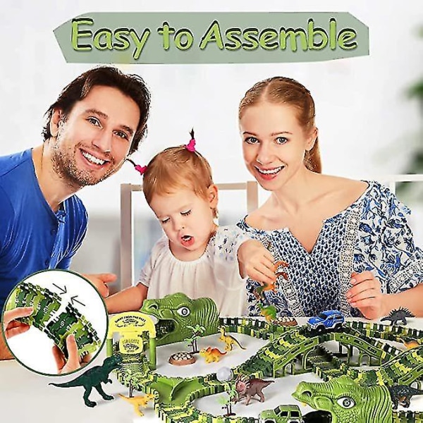 240 stk dinosaur legetøj, dinosaur legetøj racerbane legesæt til drenge og piger gaver