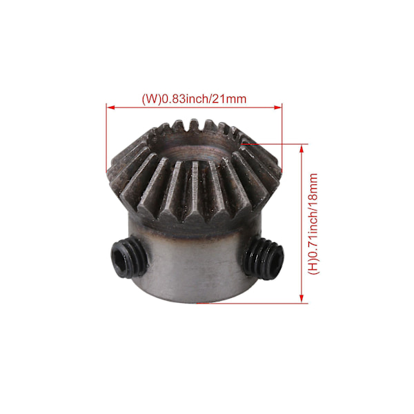 4 stk. Koniske Bevel Gear Hjul Toppskruer 6mm Hulldiameter 1 Modul 20t