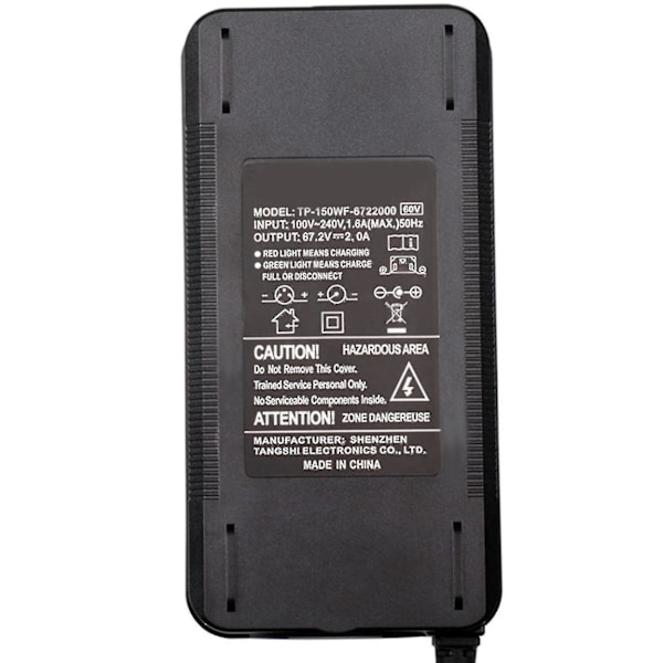 67,2v 2a litiumbatterilader til elcykel 16s 60v litiumionbatteripakke unicycle-opladning