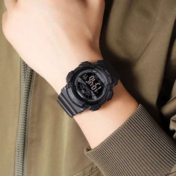Armbandsur Armbandsur Klocka 50m vattentät TPU-rem Svart
