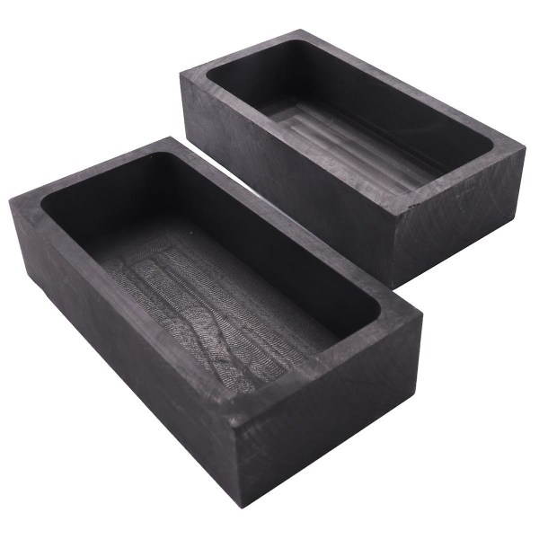 2 stk 1 kg grafittbarrestøpeform digelform for smelting støping raffinering gull sølv metall alu