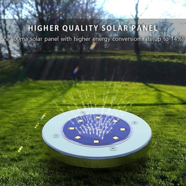 8 Led Solar Spot Light - gulvlampe - udendørs gulvlampe - landskab, gang, græsplæne