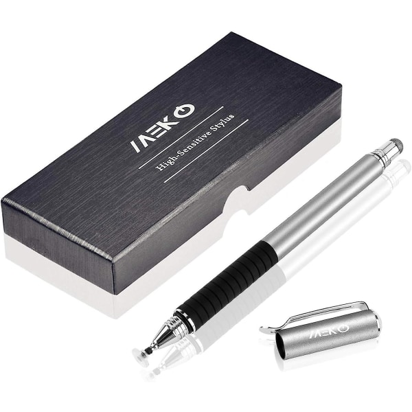 2-i-1 Stylus Presisjonsdisk Stylus Pen for berøringsskjerm med 3 utskiftbare spisser for iPad, nettbrett, iPhone, smarttelefoner, Samsung Gala