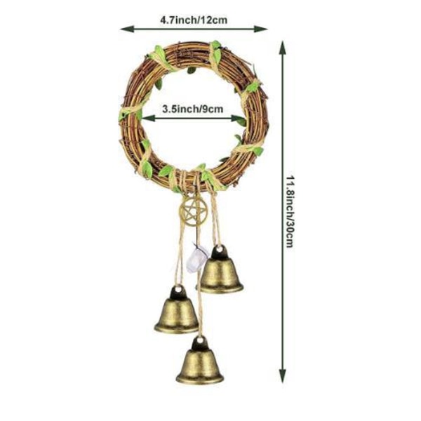 Wiccan Klockspel Vindspel Häxa Vindspel Dörrhängare 3,1 Tum Hängande Häxaklockor Skydd Häxkonst Heminredning för Patio Trädgård Boho Heminredning (