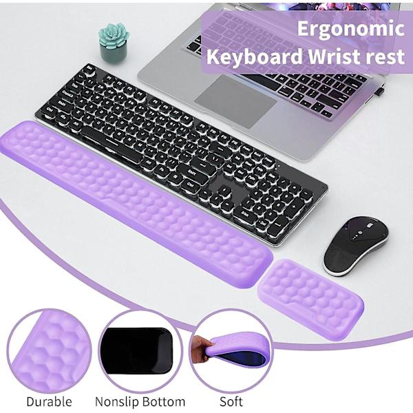 Håndledsstøttesæt, tastaturhåndledsstøttemåtte, ergonomisk musestøttepude, komfortabel og skridsikker og smertelindrende computerhåndled