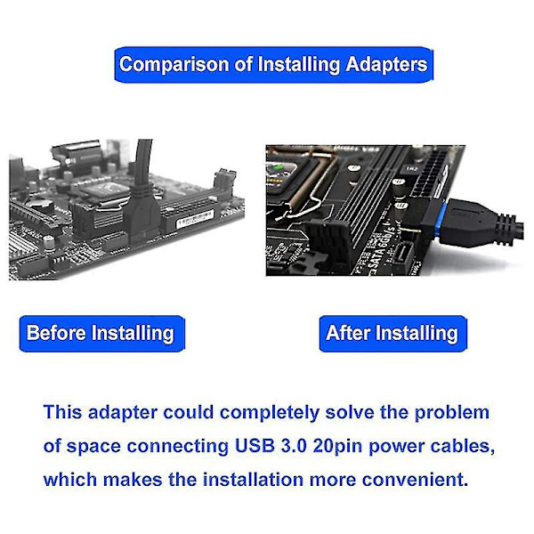 2 stk. Usb 3.0 20 Pin Til Fe L Turn 90 De Right Adapter Board Til Mboard ( An