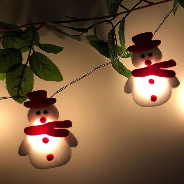 Jule LED-lyskæder Snemand Juletræ Feriefest Hjem Have Udendørs Dekorative Lampe (A)