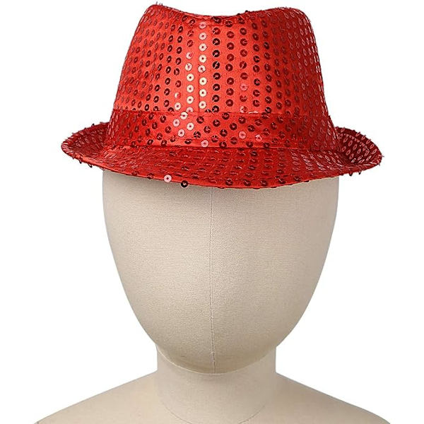Barn Pojkar Flickor Paljetter Fest Fedora Hatt Jazz Hip Hop Dans Kostym Funky Disco Glitter Mössa Tillbehör