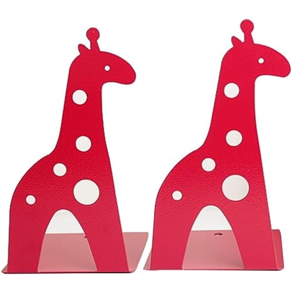 Suloinen sarjakuva kirahvin muotoinen luistamaton metallikirjatelineet lasten lahjakoriste, punainen