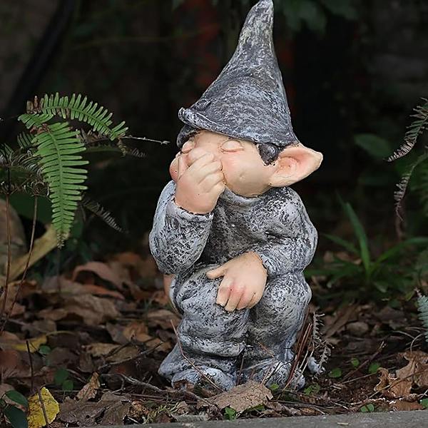 Dværg Statue, Fræk Sjov Udendørs Statue Resin Elf Have Statue Græs Dekoration, Dværg Have Skulptur og Statue Miniature Form til Havekunst Urinat