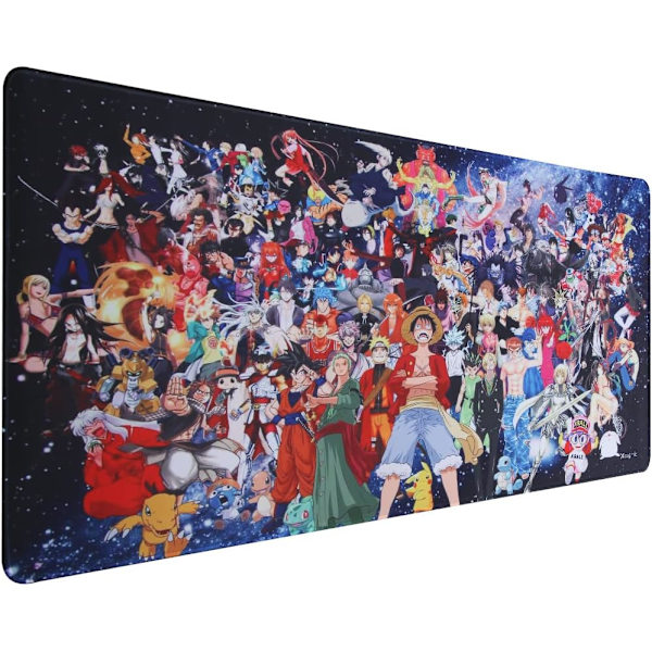 Gaming mussemåtte, 900 x 400 mm stor mussemåtte, Anime mussemåtte, XXL mussemåtte, Kontor skrivebords måtte stor størrelse, Personlig design (UK02 x mix)