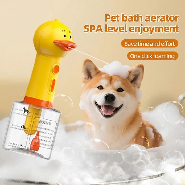 Elektrisk hundeshampoo-dispenser Hundeshampoo-sprøjte Andeshampoo-skummer til kæledyr, skummende sæbedispenser til badekar